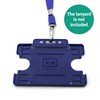 10 x Mid Blue BioBadge Landscape ID Card Holders Open-Faced
