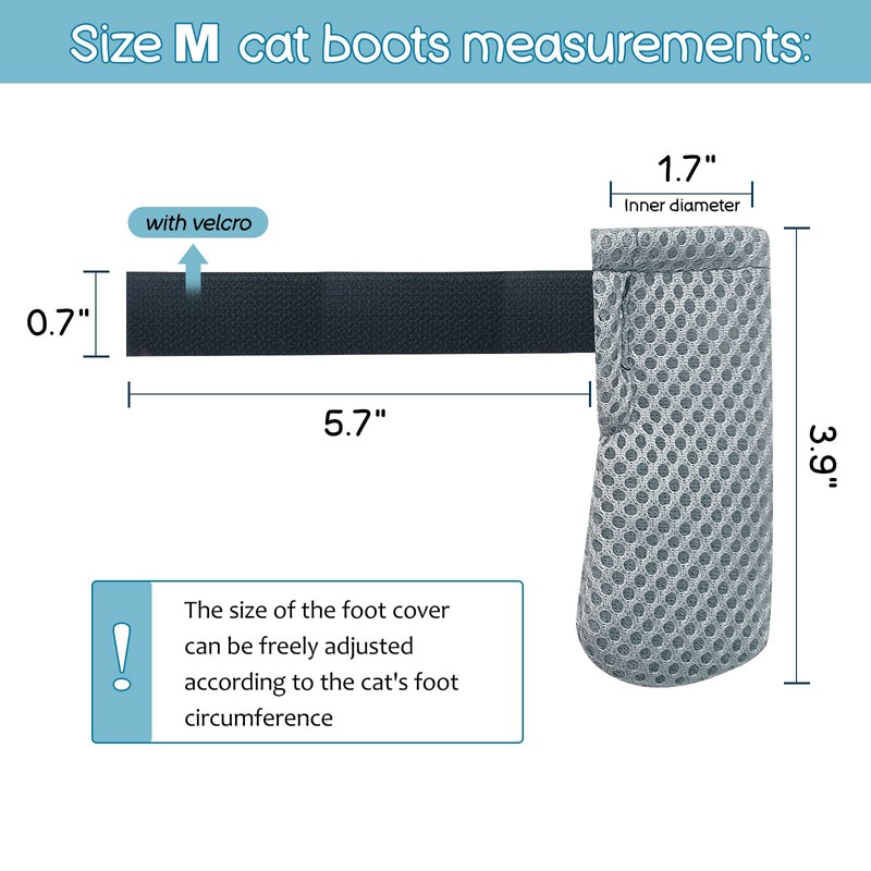 Cat Boots,paw Covers Anti-Scratch Cat Foot Covers for Cats Adjustable