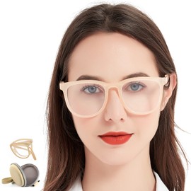 MARE AZZURO Folding Blue Light Blocking Reading Glasses Women Stylish Computer Readers 100 125 150 175 200 225 250 275 300 350 (Coffee, 2.00)