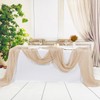Gtiametor 24 Pack Beige Cheesecloth Table Runner,10FT Boho Gauze Table