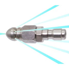 MIZORLIE Pressure Washer Sewer Jetter Nozzle with Stainless Steel, Mini Compact Durable Sewer Jet Nozzle,Pressure Drain Jetter Hose Nozzle,1/4'' Quickly Connector, 5000 PSI (1 set)