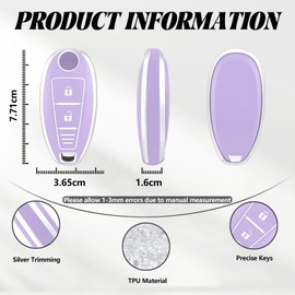 TOOMUME Car Key Cover TPU, Car Key Case Fit for Suzuki Grand Vitara II SX4 S-Cross Alivio Swift Baleno Jimny Ignis Kizashi Maruti, Protective Key Fob Cover Key Fob Case, Three Lines