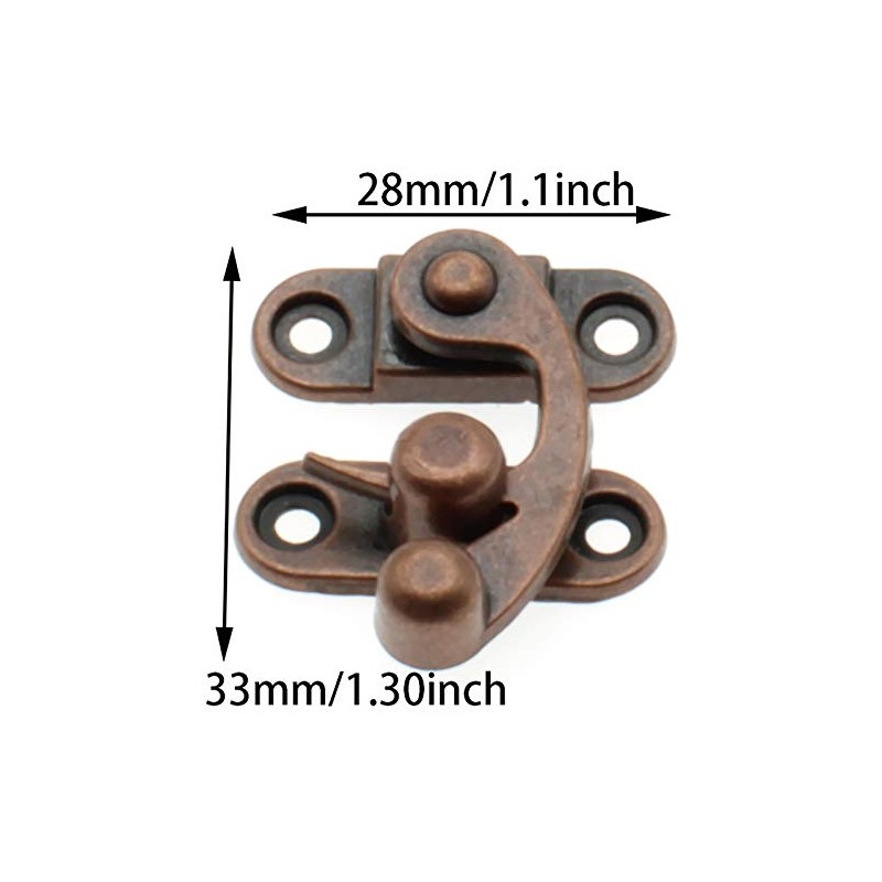 Antique Vintage Lock Clasp Right Latch Hook Hasp,LBTODH 4 Pack