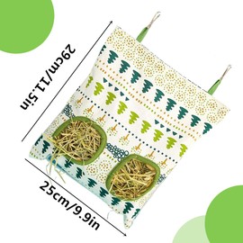 WeddHuis Hanging Feeding Bag for Small Animals, Rabbit Hay Bag, Rabbit Feeder Hay Bags, Guinea Pig Hay Bag for Rabbit/Guinea Pig/Chinchilla, multicoloured