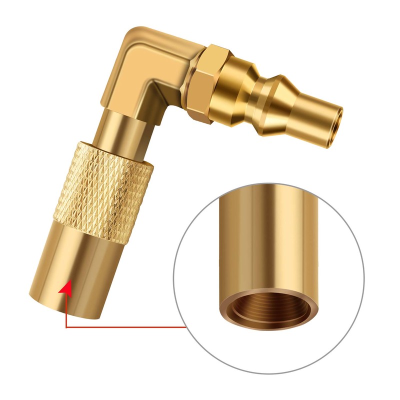 WADEO Low Pressure 1/4 inch RV Quick Connect Elbow Adapter