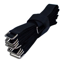 Lumonic 10 x Velcro Ties 800 x 38 mm Crossed Black - Reusable Cable Ties Made of Velcro Tape - For Attaching or Cable Management