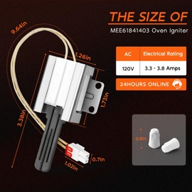 UPGRADED MEE61841401 Gas Oven Igniter Fit for LG Oven Igniter Replacement (LRG LSS LDG LSG LTG-LRG3095ST LRG3061ST), MEE61841403 Range Burner Ignitor Replaces MEE63084901 1599783 AP5214765 PS3535362