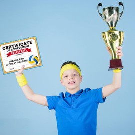 30 Pieces Volleyball Certificate of Achievement Children's Volleyball Certificate Paper Games Certificate of Achievement Children's Preschool Kindergarten School (Volleyball)
