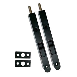 QCAA Solid Brass Flush Bolt, 7", Matte Black, 2 Pack