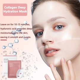2 Stück Bio Collagen Mask, Bio-collagen Real Deep Mask, Kollagen Maske, Collagen Maske Overnight, Hydratisierende Übernachtmask, Tiefenhydratisierung Reduziert Feine Linien Verbessert die Elastizität