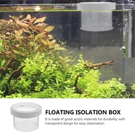 POPETPOP Fish Breeding Box Aquarium Breeder Box: Fish Isolation Box Acrylic Aquarium Divider Floating Fish Acclimation Box Hatchery Incubator for Fish Shrimp, 10X10X8CM