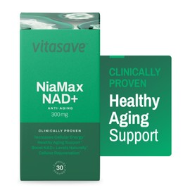 Vitasave NiaMax NAD+ Supplement – 300mg Niacinamide Riboside per Capsule – High-Potency NAD+ Precursor for Energy, Healthy Aging & Metabolic Function – Vegan, Non-GMO, Gluten-Free (30 Capsules)