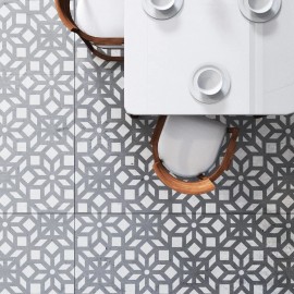 Cutting Edge Stencils Kerala Patio Stencil - Large Geometric Cement Stencil - DIY Patio Makeover