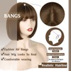 WERD Short Brown Bob Wig with Bangs,Brown Straight Bob Wig
