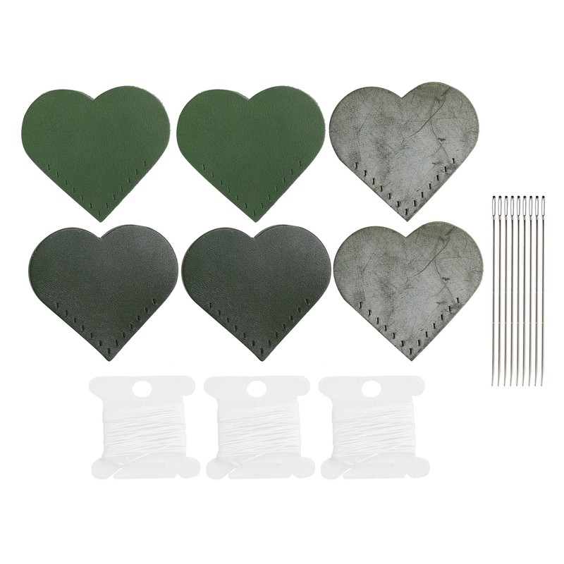 3 Set Page Corner HandMade HeartShaped Leather Bookmark Making Fabric
