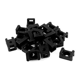KafTon Cable Tie Cradle Black Natural Cable Tie Base Zip Tie Wrap Saddle Clip Holder Clamp Wire (22.0 x 16.2 x 9.6mm, Black)