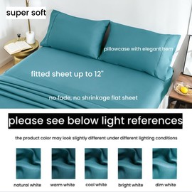 Mohap Bed Sheet Set 3 Pieces Double Brushed Microfiber 1800 - Breathable Cooling Luxury Soft Bedding - Twin Teal