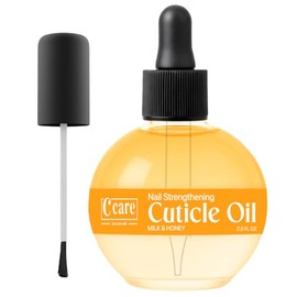 C CARE yeeyzz Milk And Honey Cuticle Oil - Extra Large 2.5 oz bottle - Moisturizes and Strengthens Nails and Cuticles - Dropper & Brush included
