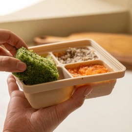 AGUARD Silicone Freezer Tray, Made in Korea, Meal Prep & Food Storage Cubes with Lid for Purees, Soups, Fruits, Vegetables, Breastmilk (Terracotta Rose, 4 Cube - 12.17oz)