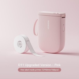 Niimbot D11-H Label Maker with Tape, Portable Wireless Connection Label Printer, Multiple Templates for Office and Home Organization Printing Machine QR Codes Barcodes Graphics:_Pink