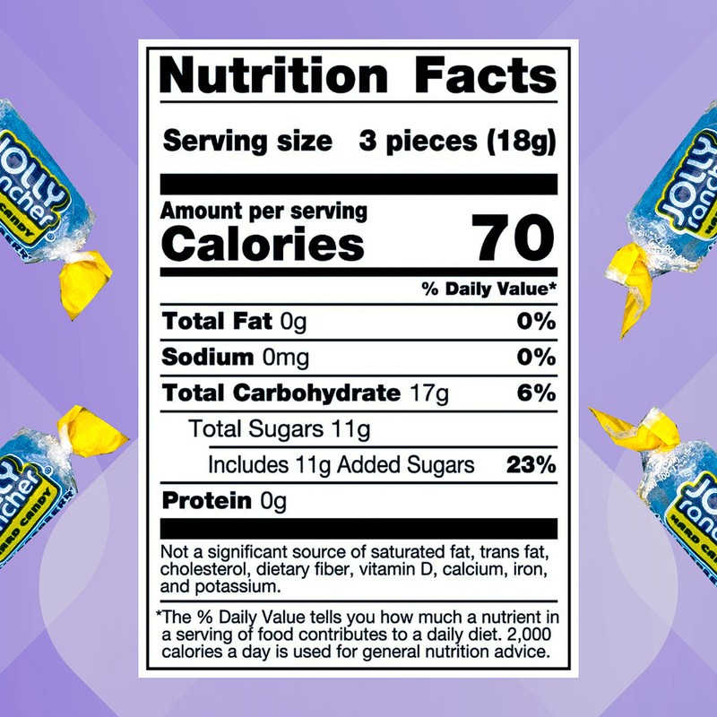 Jolly Rancer Blue Raspberry Hard Candy, Individually Wrapped, Bulk Candy