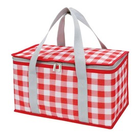 DIELOVEHUA Picnic Bag, Thermal Bag, Cooler Bag with Zip, Reusable, Foldable Cool Bag for Outdoor Camping, Picnic, Beach, Shopping - Red