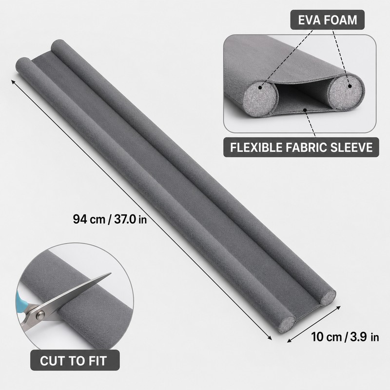 3 Pack EVA Foam Door Draft Stopper Bottom Seal Strip