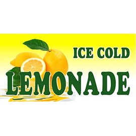 ICE COLD LEMONADE LEMON ADE REAL PHOTOS 2' X 4' VINYL BANNER HORIZONTAL