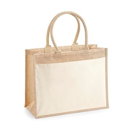 GIDUTEX Westford Mill Cotton Pocket Jute Shopper Gift Bag 1 2 5 10 25 Pack to Choose From, natural