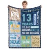 BTZO 13th Birthday Gifts for Boys,Blue Happy 13th Birthday Blanket,13