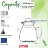 Simax Glassware 20 Oz. Glass Teapot | Short Spout, Microwave