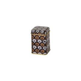 Lotus Dream - Retro/Vintage Style Square Tea Caddy/Kitchen Storage Tin - Copper & Cream (25 g)