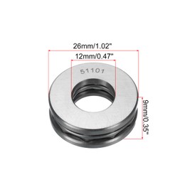 sourcing map 4 Set 51101 Thrust Ball Bearings 12mm x 26mm x 9mm Plane Axial Ball Bearing Single Row Roller, Chrome Steel Good Performance (ABEC3)