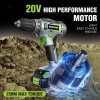 WORKPRO 20V Cordless Drill Driver Kits 3/8'' Keyless Chuck 2.0Ah