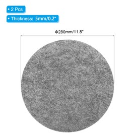 PATIKIL 11" Diameter Adhesive Non-Slip Backed Felt, 2 Pcs 5mm Thickness Round Lamp Base Anti-Slip Mat Anti-Scratch Pad for Lamp Bases, Gray