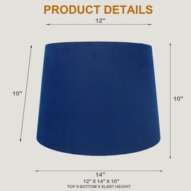 Urbanest Suede Drum 12x14x10" Lampshade, Royal Blue