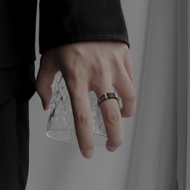 Black Spinner Christmas Band Ring For Women Men Snowflake Snowman Deer Xmas Tree Classical Elements Stainless Steel Red Green Comfort Fit Finger Fidget Stacking Bands Rotatable New Year Family Gifts (11)