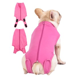 Caslfuca Dog Surgery Recovery Suit - After Spay, Abdominal Wounds Post Surgical Recovery, Anti Licking Breathable Dog Onesies for Small, Medium & Large Pet, Alternative Bandages Cone E-Collar