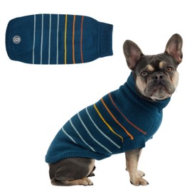 GF PET Arctic Sweater | Stylish Turtleneck Sweater for Dogs | Cozy Acrylic Multi-Knit in Sleek Design | Ribbed Arm Holes & Unisex Fit | Comfortable Winter Pet Clothes - Teal - 3X Small