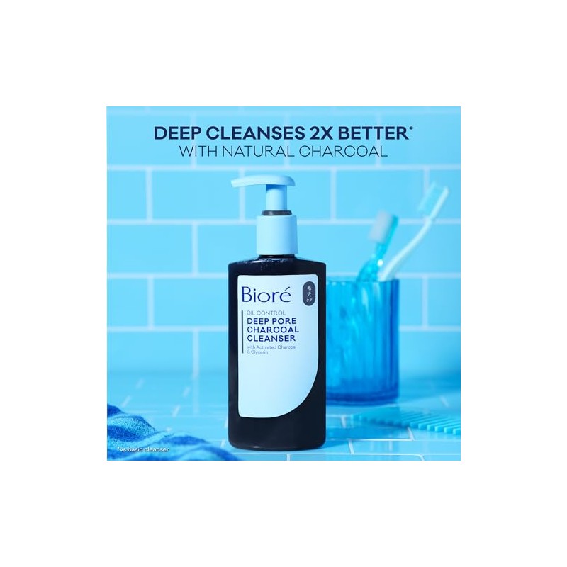 Biore Deep Pore Charcoal Cleanser Unisex for Cleanser 6.77 oz