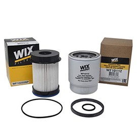 CFKIT WIX Filter Kit Compatible with Dodge Ram 6.7L Diesel Cummins Fuel Filter & Fuel/Water Separator Set Wix WF10112 & WF10255NP Compatible with 2013-2018 Models 2500/3500/4500/5500