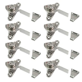 Tsnamay 8 Sets 3.35" Windows Sash Lock Keeper Stainless Steel with Insurance Crescent Lock,Casement Fastener Window Lock,Silver