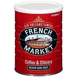 French Market Coffee & Chicory Medium-Dark Roast Ground Coffee, 12oz Can (Pack of 3)