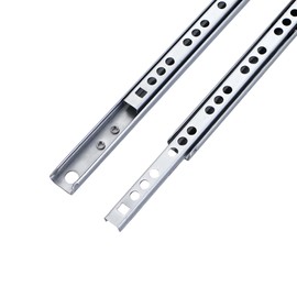 Drawer Runners Metal 246 mm - 17 mm Groove, Drawer Rail Runners, Partial Extension, Roller Extension, Ball Bearing for Furniture, Drawers, Deep (Pack of 2)