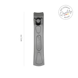TITANIA Stainless Steel Nail Clippers • High Quality Nail Clippers for Fingers & Toenails • Ideal for Thick Nails • Nail Clipper Made of Stainless Steel • For Men and Women Grey