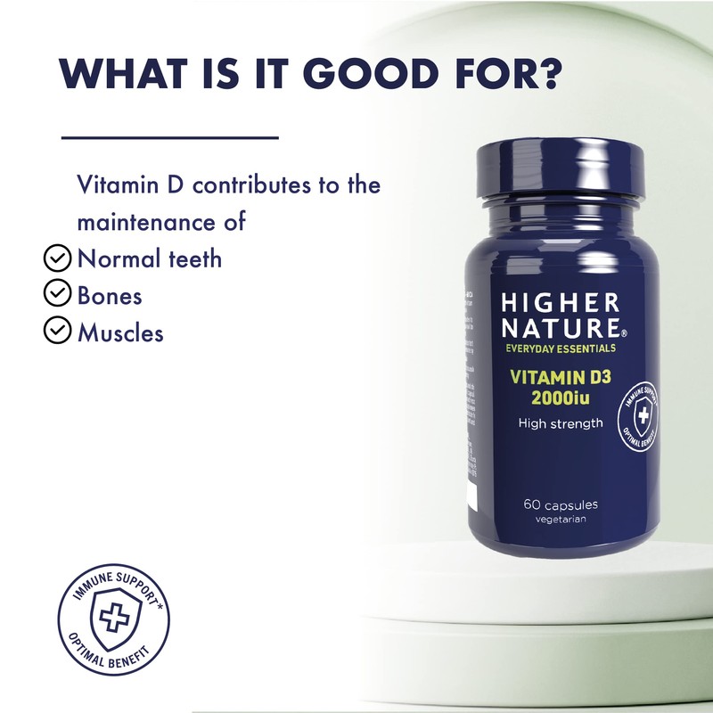 Higher Nature - High Strength - Vitamin D3 2000iu -