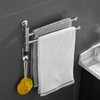 Chrome Rotating Towel Rack Stainless Steel Adjustable Towel Rack Bathroom