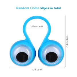 50 Pieces Eye Finger Puppet Educational Finger Toy Large Eyes Finger Ring Party Favour Toy for Children (Random Colour)