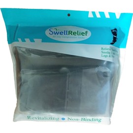 Swell Relief Mens, Womens 4 Pair 15-20mmHg Graduated Compression Socks 3 Black, 1 Stripe M/L