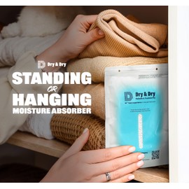 Dry & Dry 100 Packs Hybrid Moisture Absorbers & Musty Odor Eliminator Dehumidifier to Control Excess Moisture for Basements, Closets, Bathrooms, Laundry Rooms. Moisture Absorbers